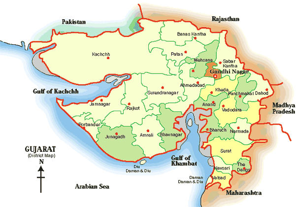 India Map Gujarat